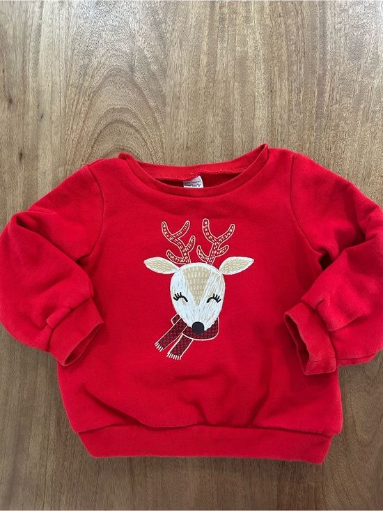 Carter's Other - Carter's Red Reindeer Appliqué Sweatshirt